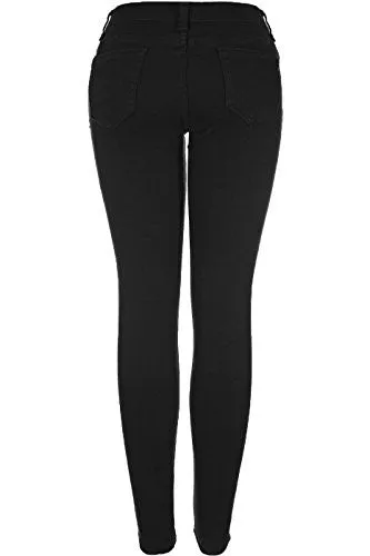 2LUV Women's Distressed Skinny Jeans Black 9 (G778A)