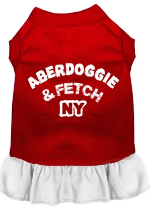 Aberdoggie Ny Screen Print Dress Red With White Xl (16)