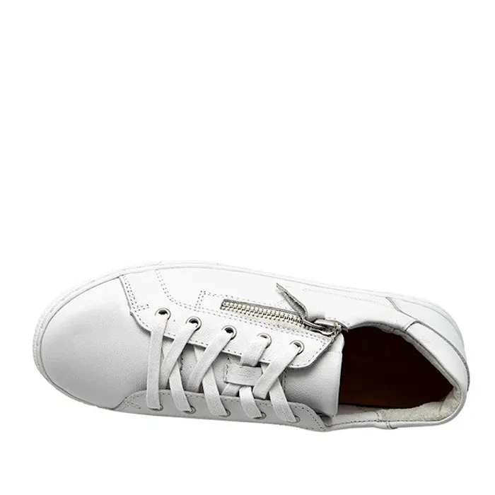 Alfie & Evie Salute Lite Leather Casual Sneaker White with Zip