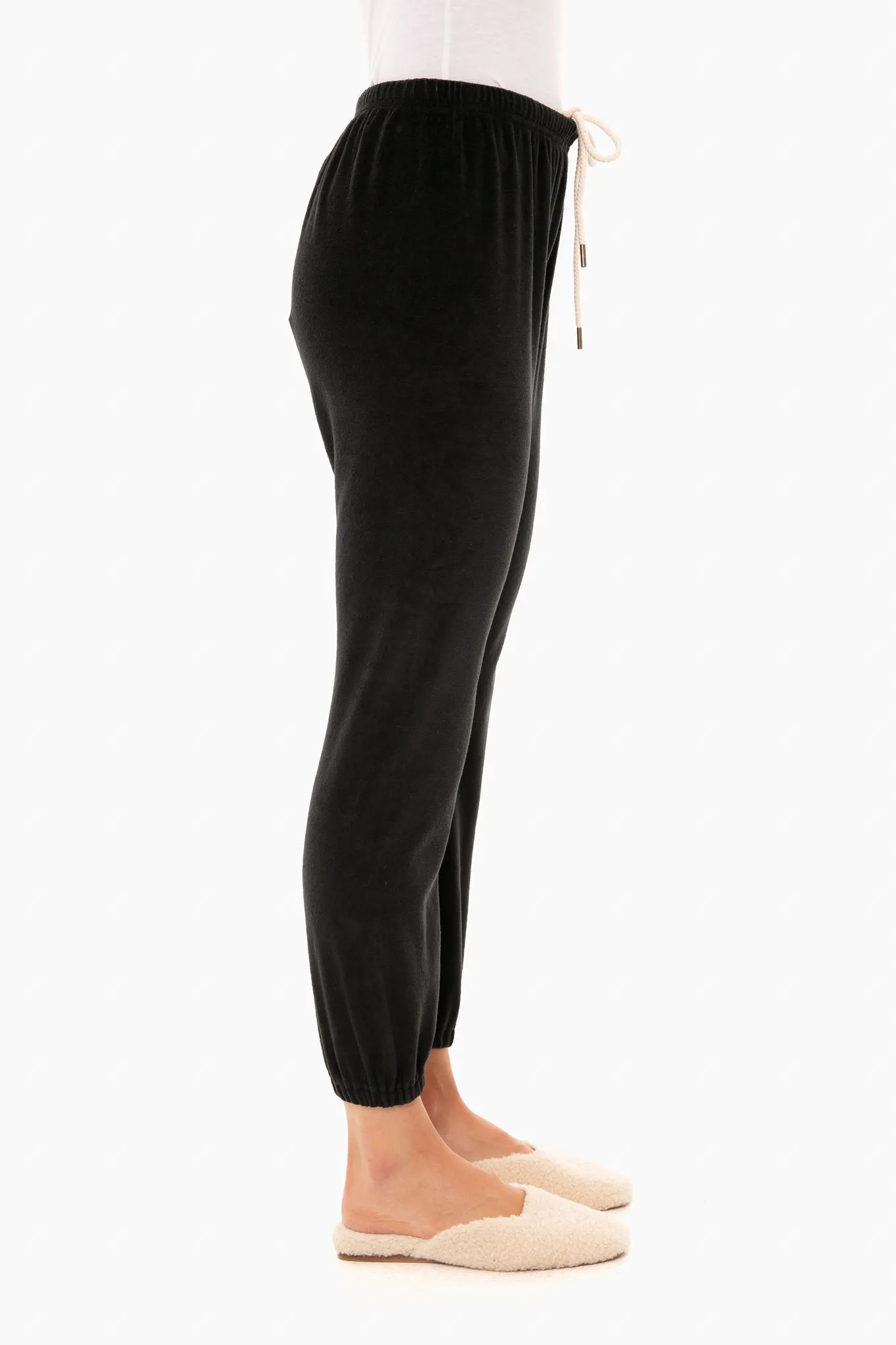 Almost Black Velour Sweatpant