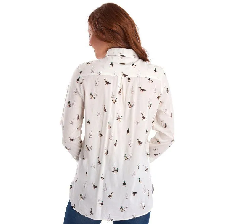 Barbour Brecon Duck Print Ladies Shirt - Cloud