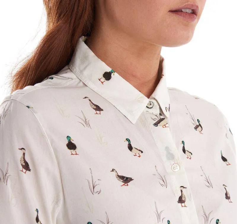 Barbour Brecon Duck Print Ladies Shirt - Cloud