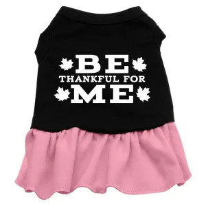 Be Thankful for Me Screen Print Dress Black with Pink XXXL (20)