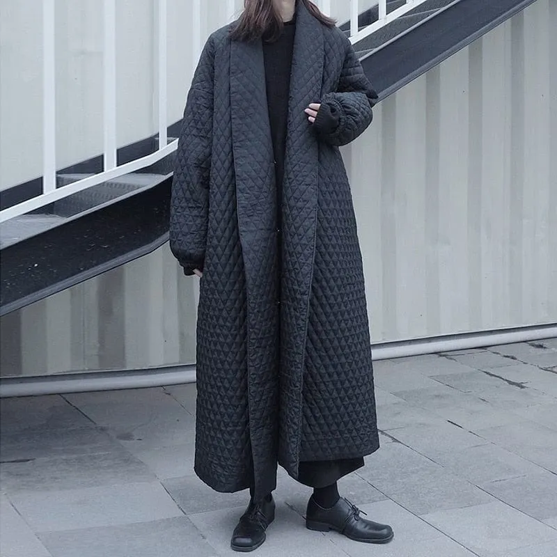 Black Diamond Long Winter Coat | Millennials