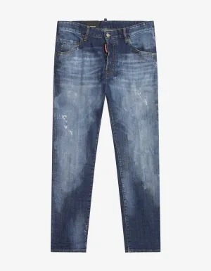 Blue Distressed Skater Jeans -