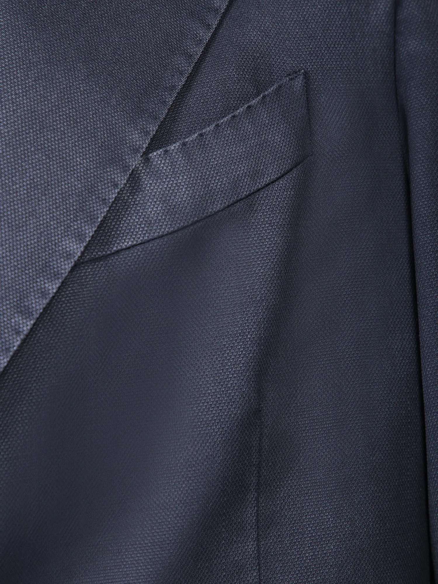 Blue Washed Wool Hopsack Jacket