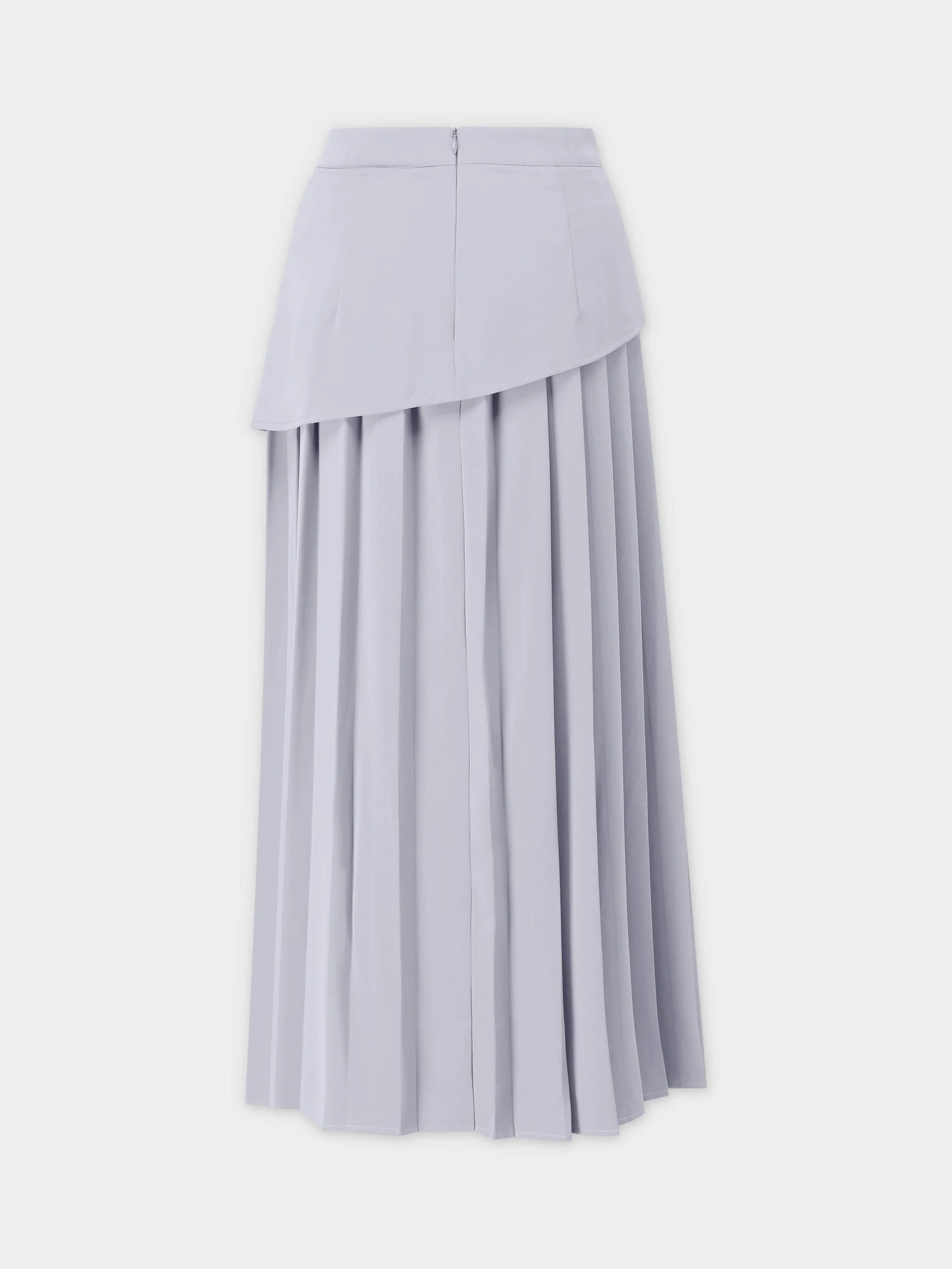 BUCKLE PLEATED SKIRT-LIGHT BLUE