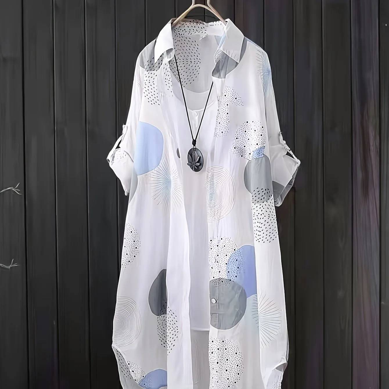 Chic Printed ButtonUp Blouse for SpringFall Womens Fashion Staple