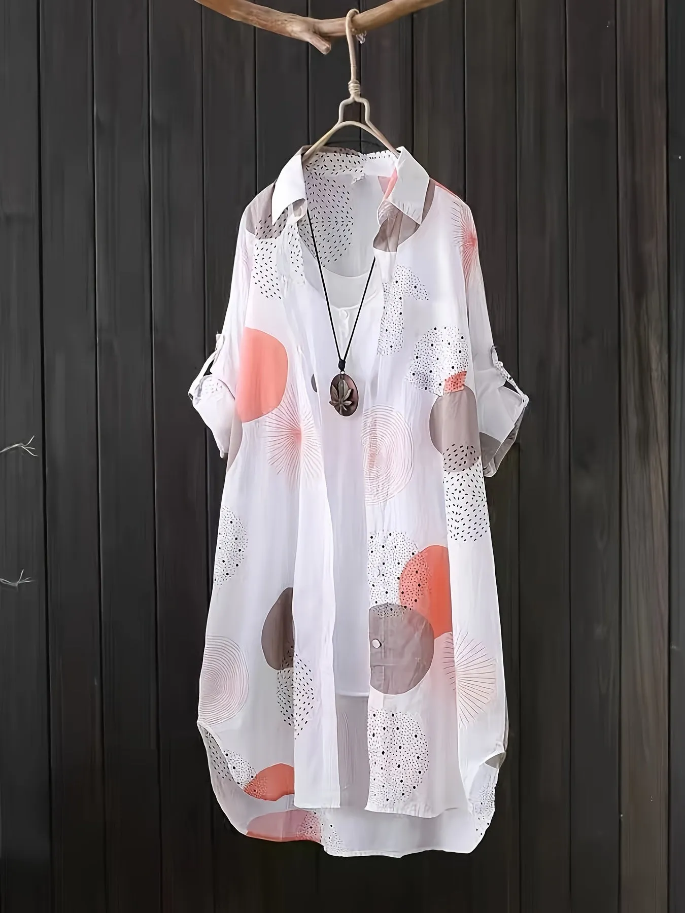 Chic Printed ButtonUp Blouse for SpringFall Womens Fashion Staple