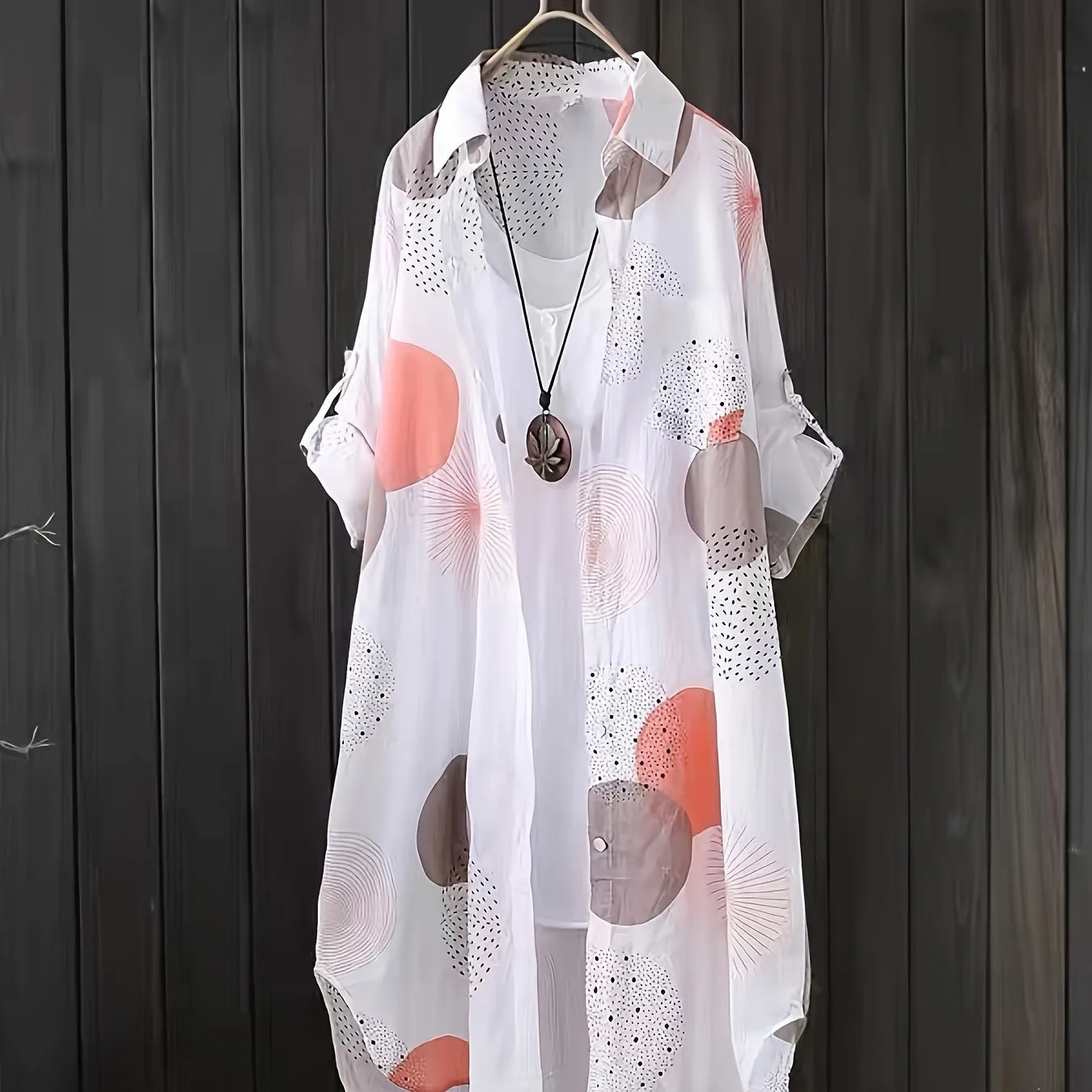 Chic Printed ButtonUp Blouse for SpringFall Womens Fashion Staple