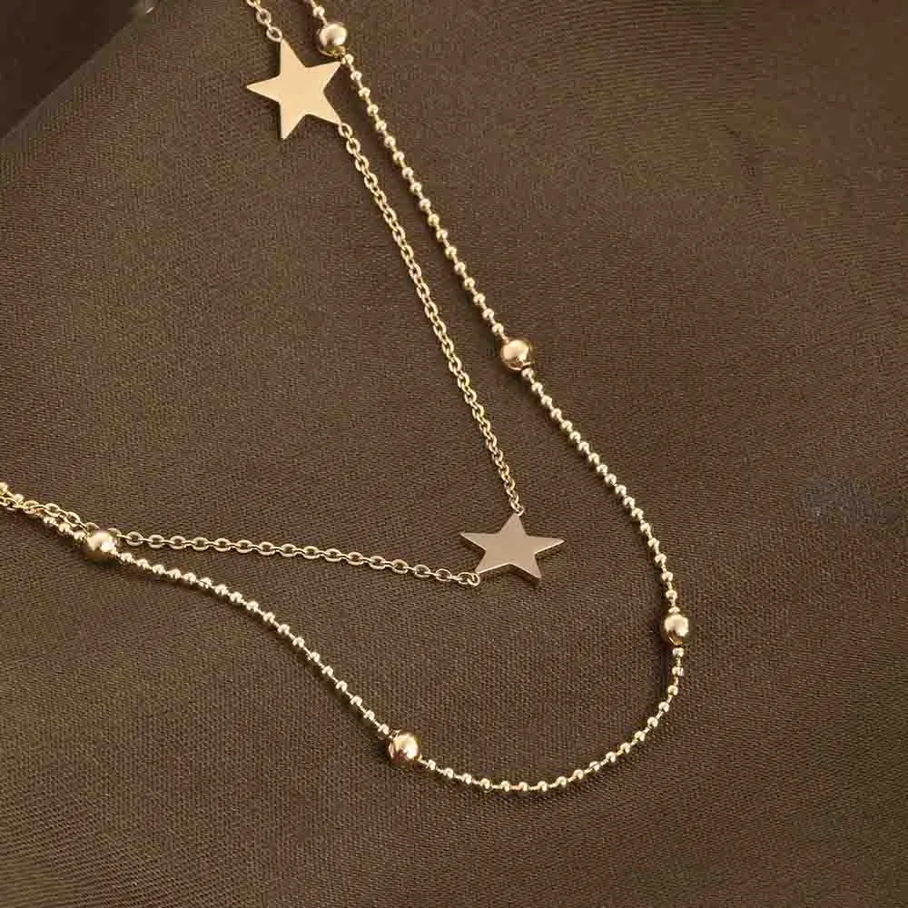 Cosmic Beads and Stars Necklace