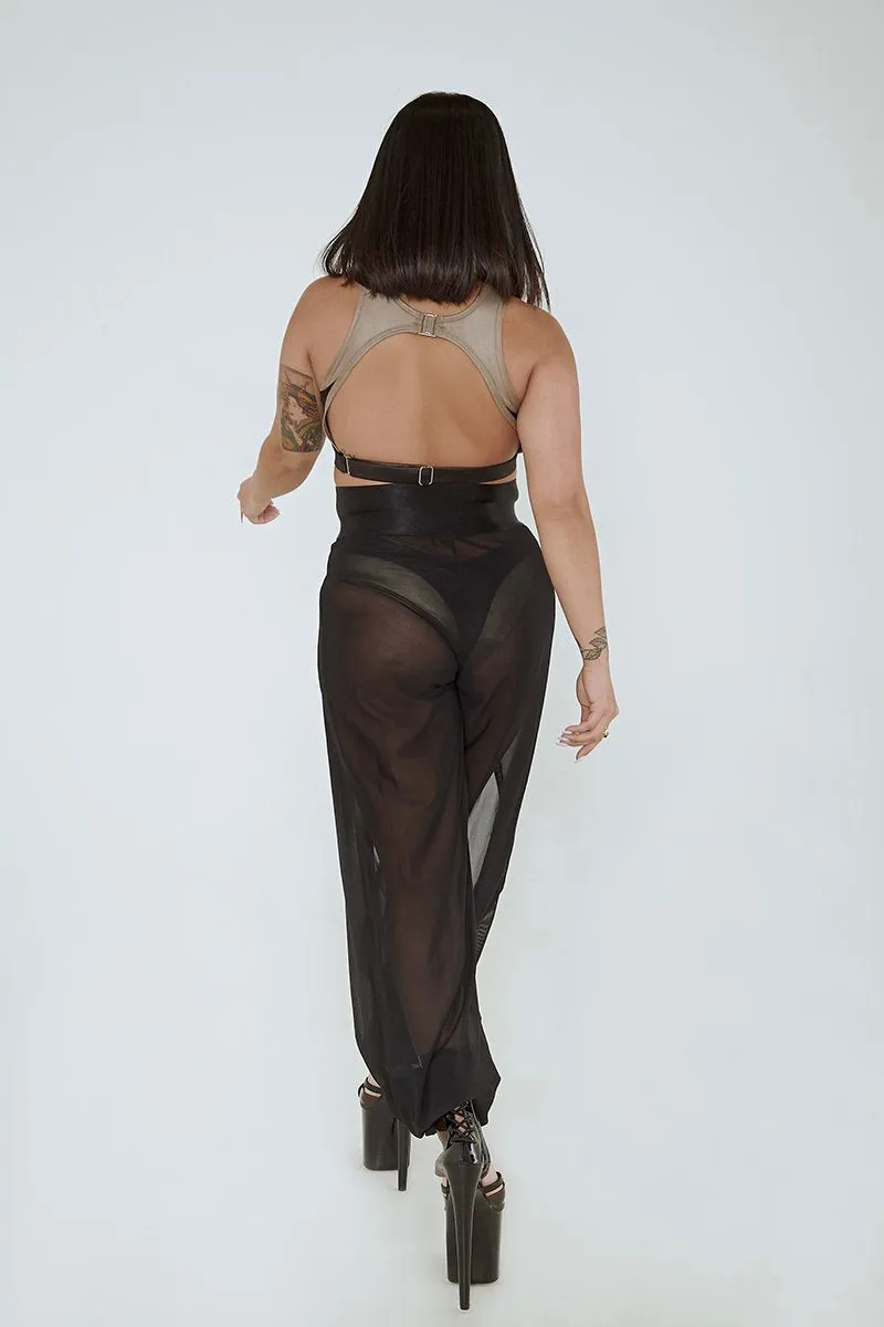 CXIX Snatched Mesh Make Moves Pants - Black