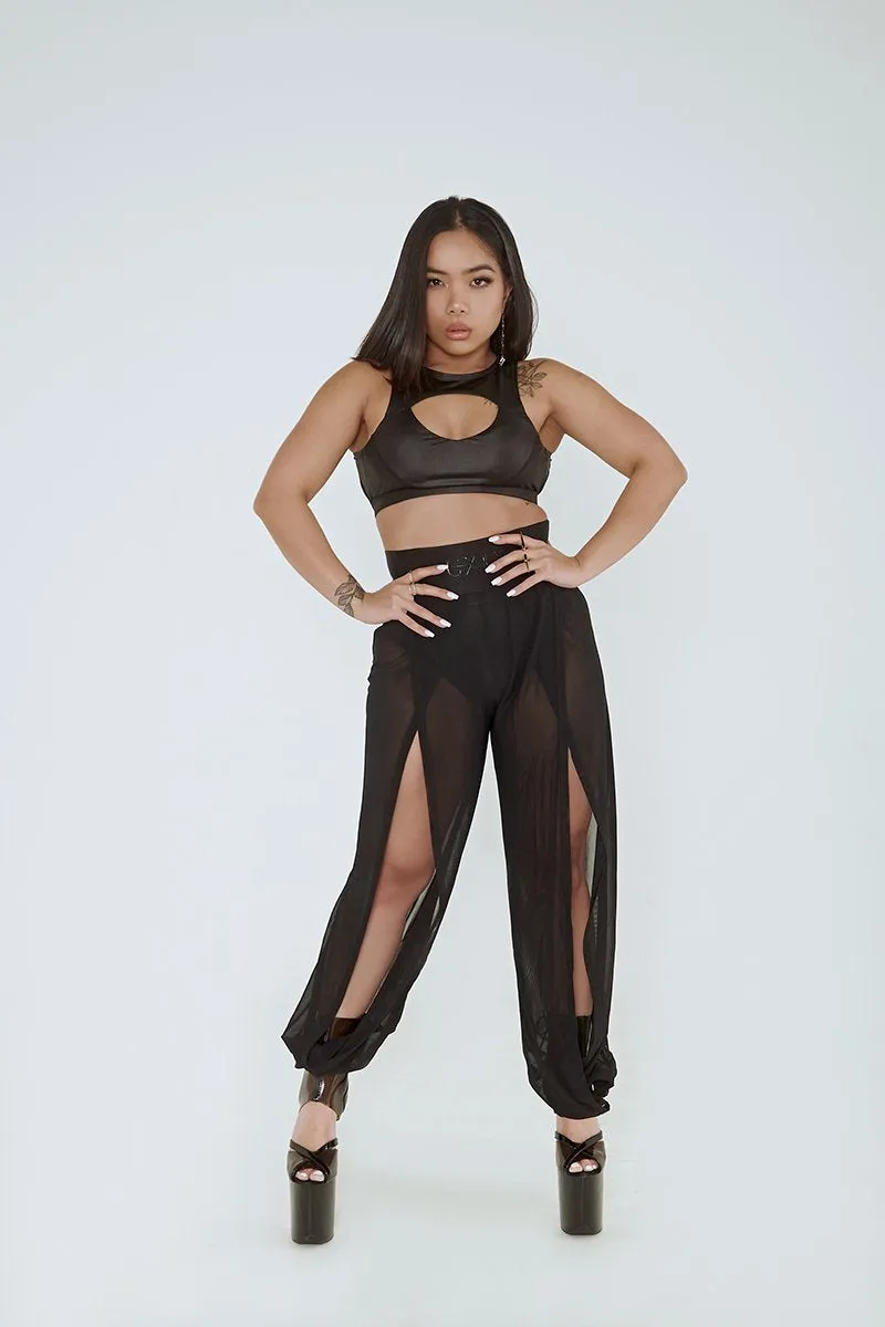 CXIX Snatched Mesh Make Moves Pants - Black