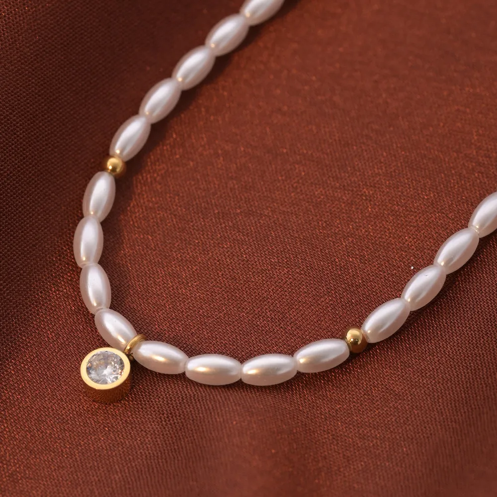 Dazzling Pearl Diamond Necklace