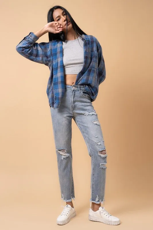 Distressed Girlfriend Jeans *Online Only*