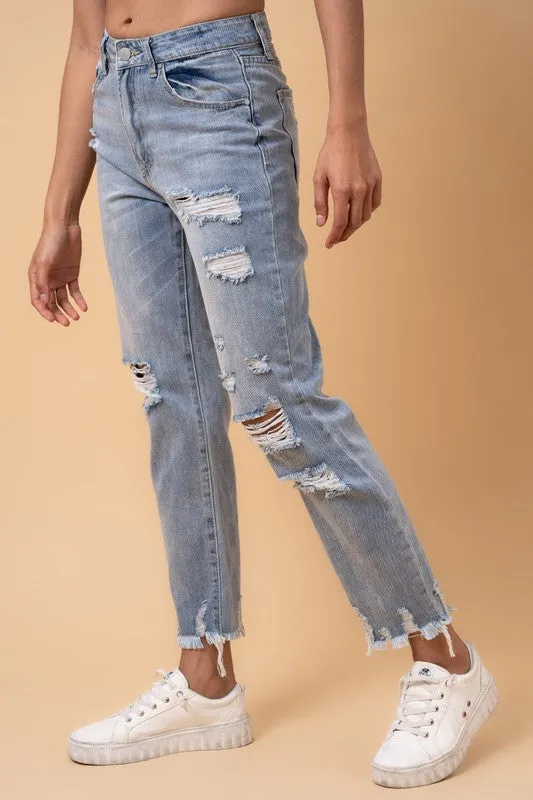 Distressed Girlfriend Jeans *Online Only*