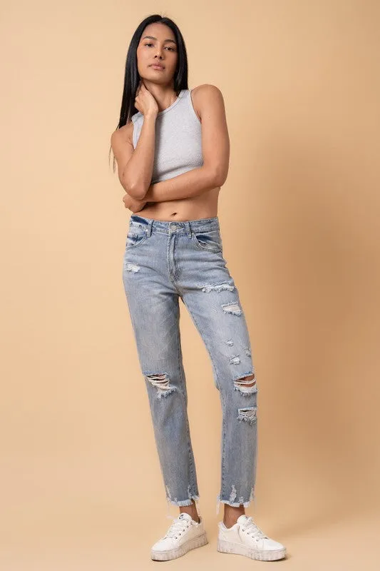 Distressed Girlfriend Jeans *Online Only*