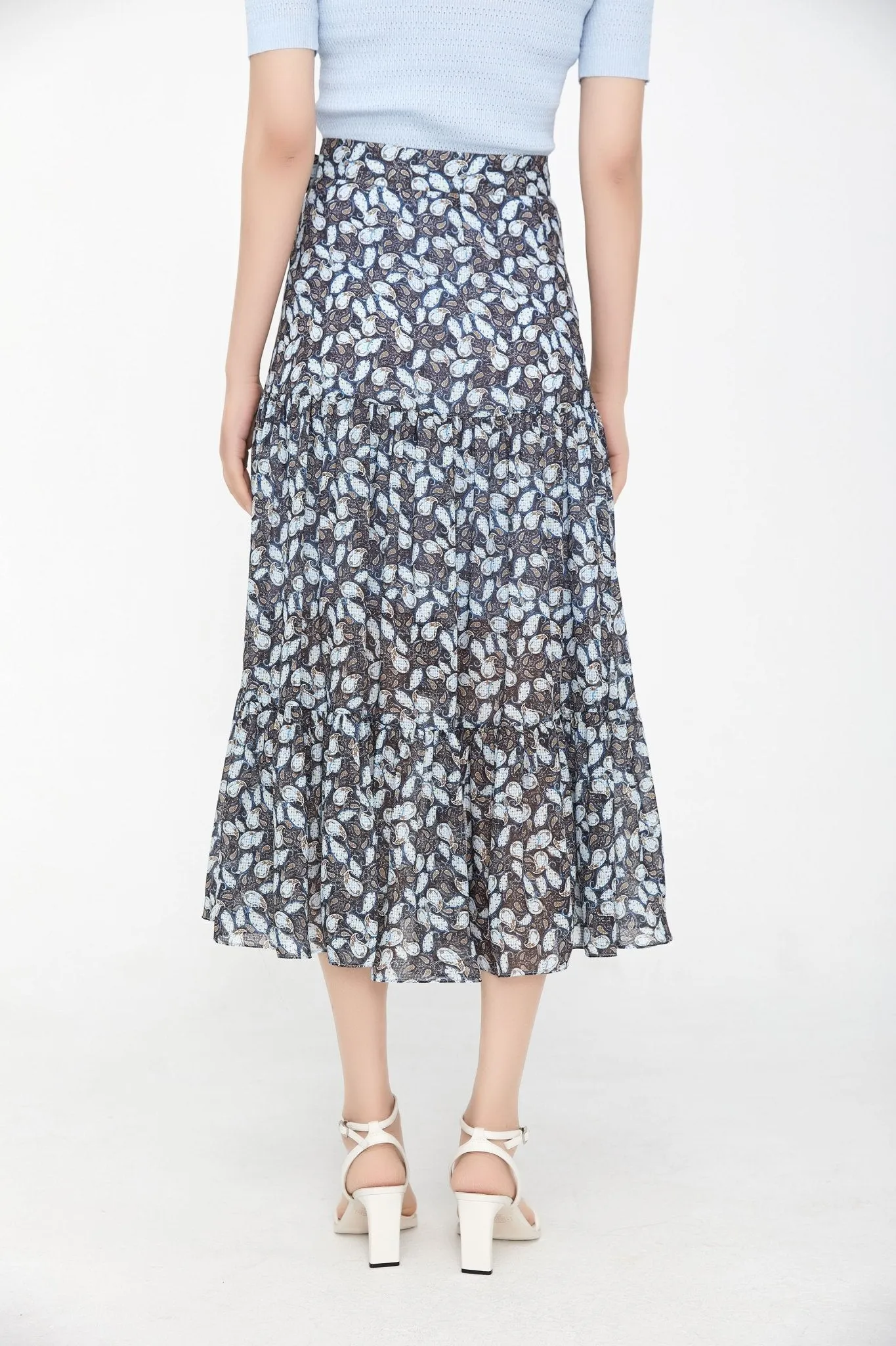 Ditsy Floral Maxi Skirt Chiffon Printed