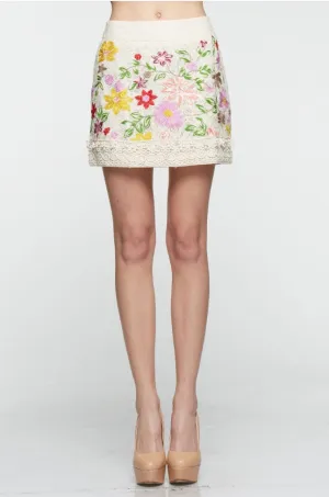 Elegant Embroidry Flower Garden Skirt