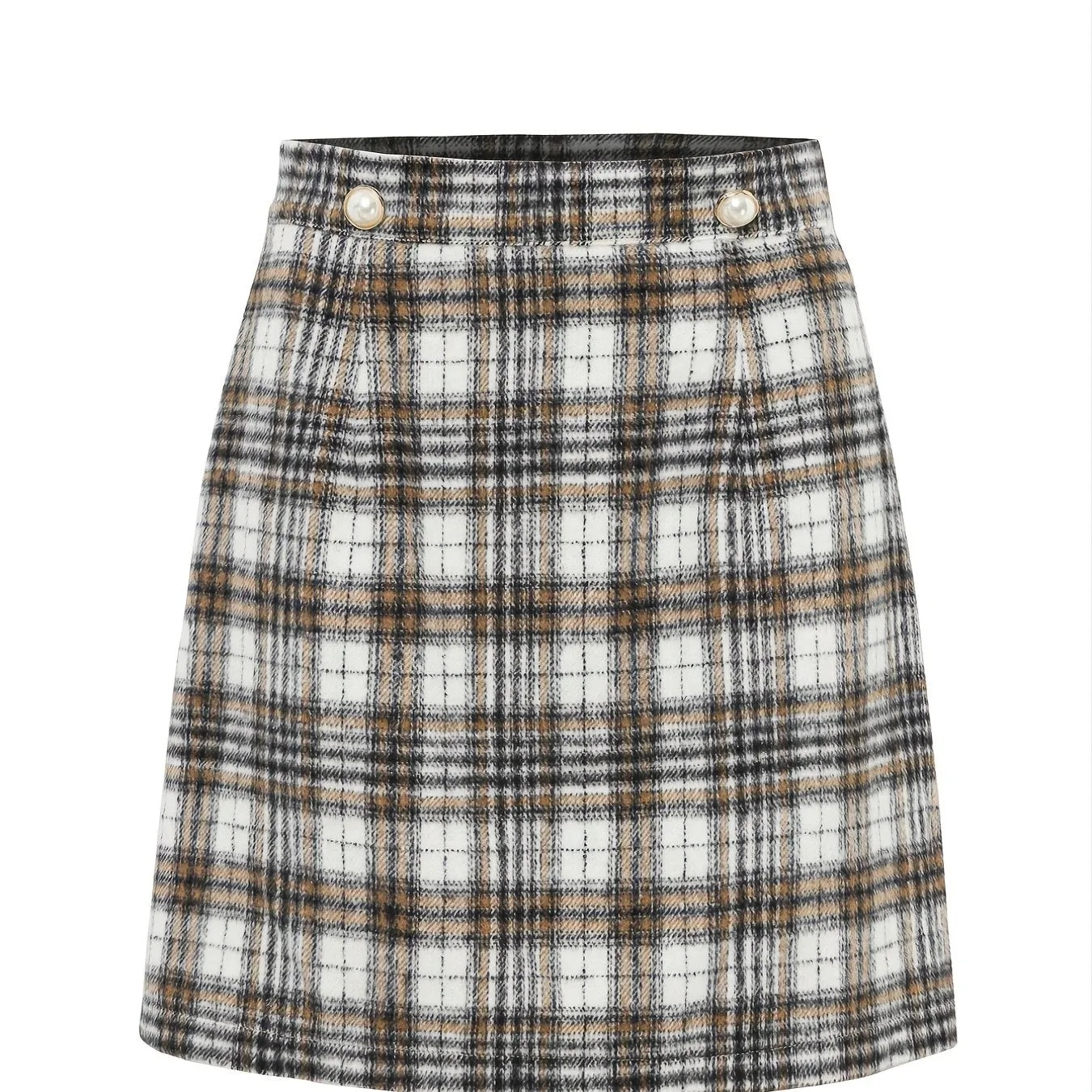 Elegant Plaid Fashion High Waist Skirt For Work Office