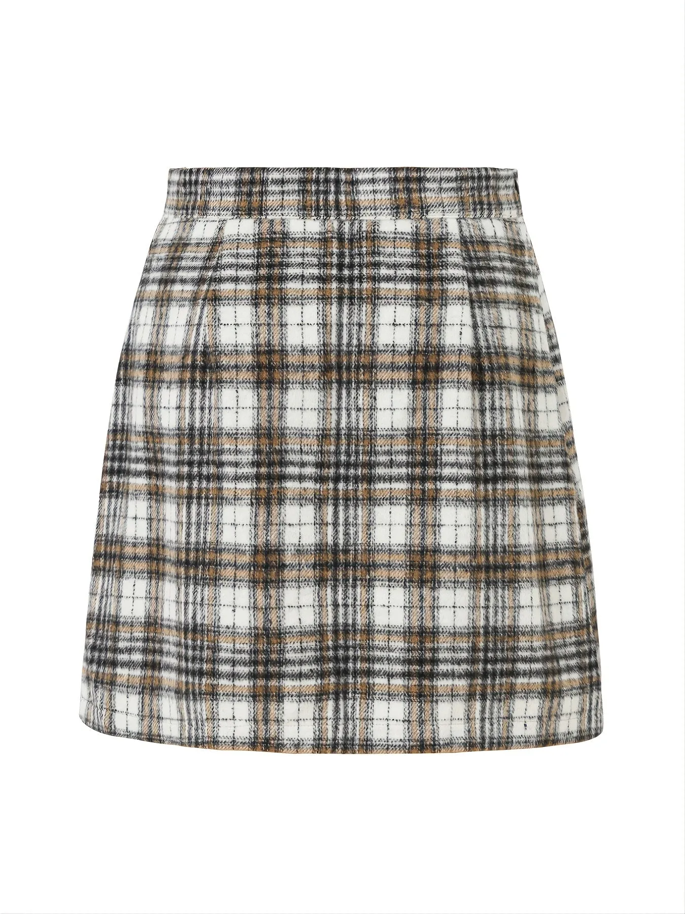 Elegant Plaid Fashion High Waist Skirt For Work Office