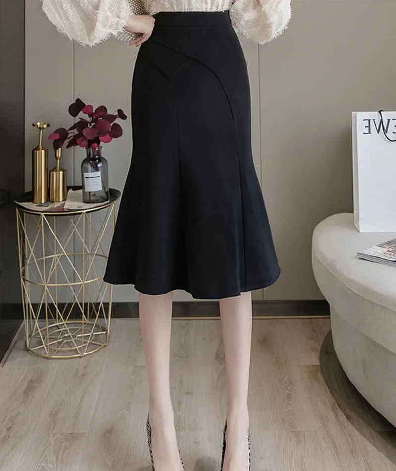 Elegant ruffle skirt wrap hip skirt       S2822