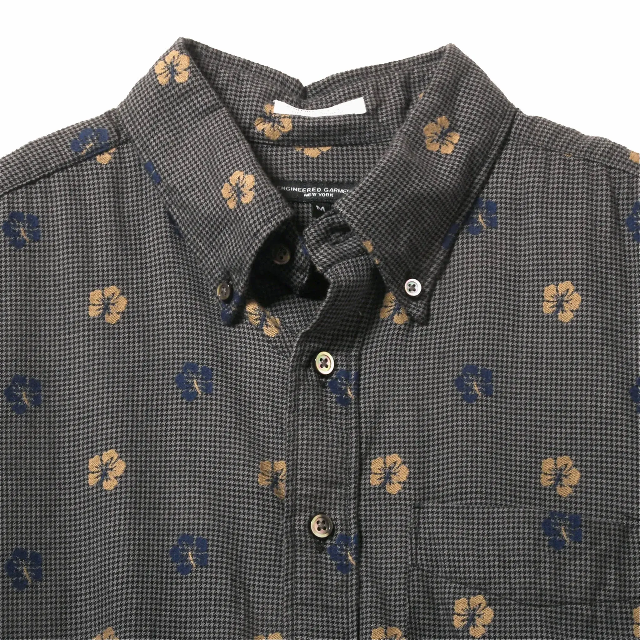 Engineered Garments 19 Century BD Shirt (Charcoal Cotton Floral Houndstooth)