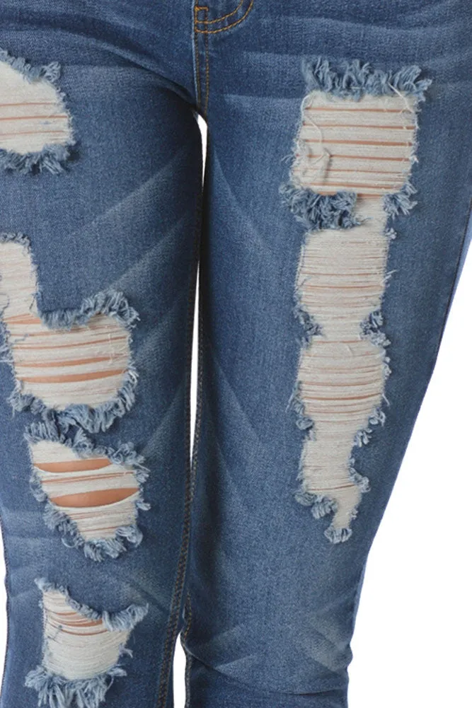 Faded Ripped Skinny Fit Jeans