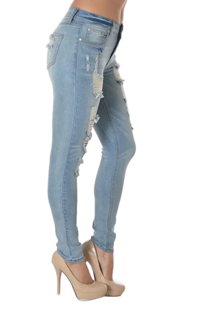 Faded Ripped Skinny Fit Jeans