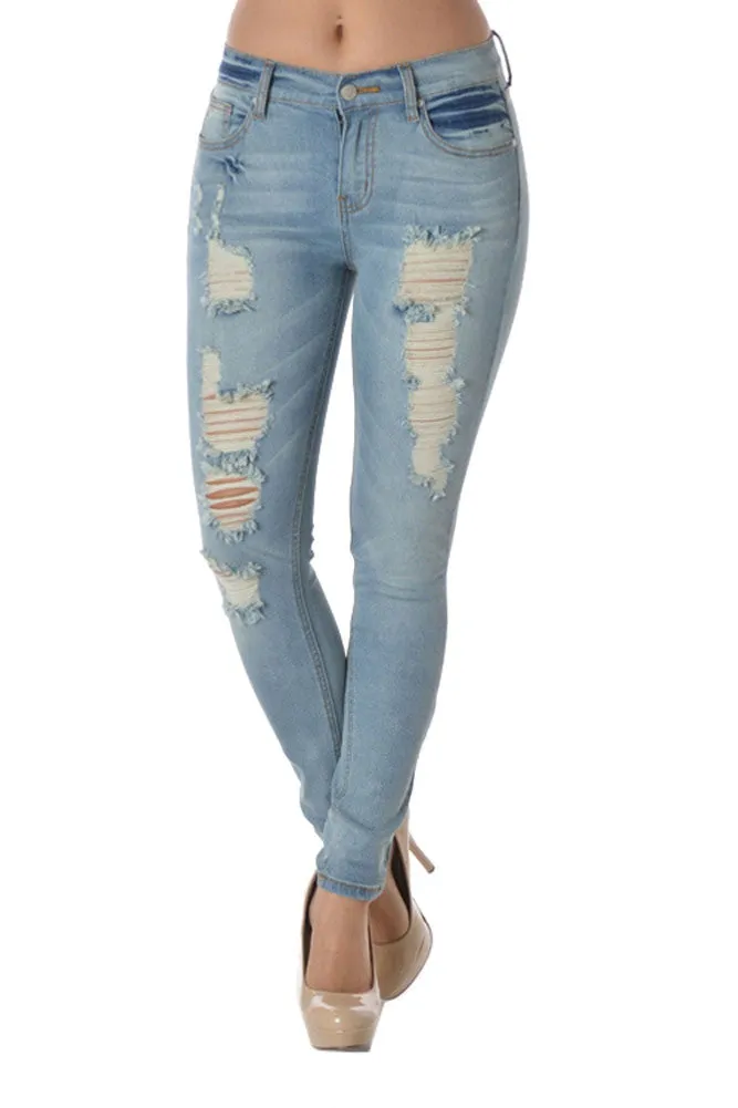 Faded Ripped Skinny Fit Jeans