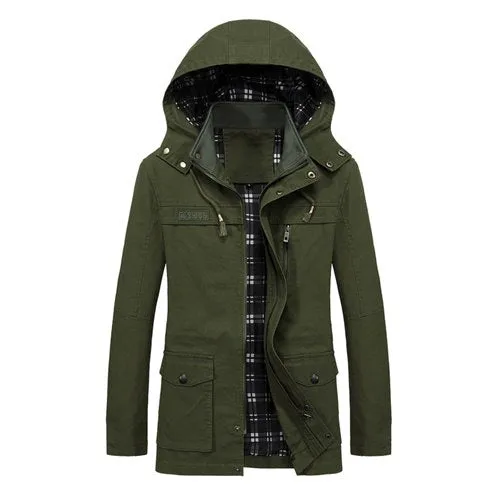 Fashionable Thick Cotton Casual Hooded Jacket