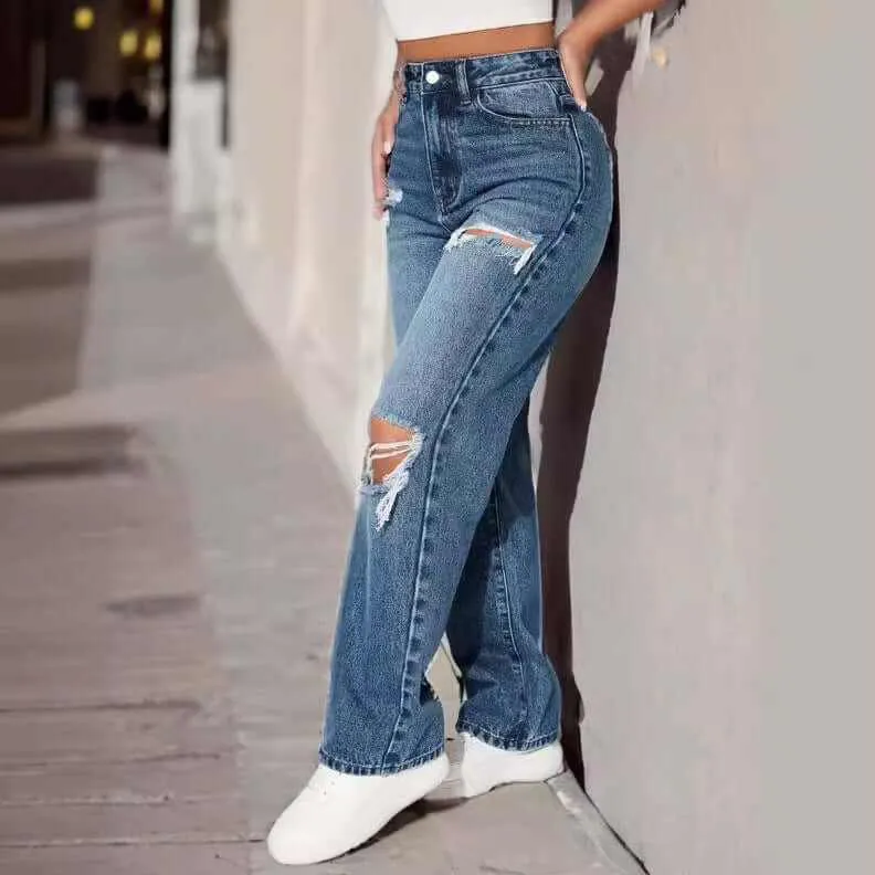 Glow Chic's Straight Ripped Jeans