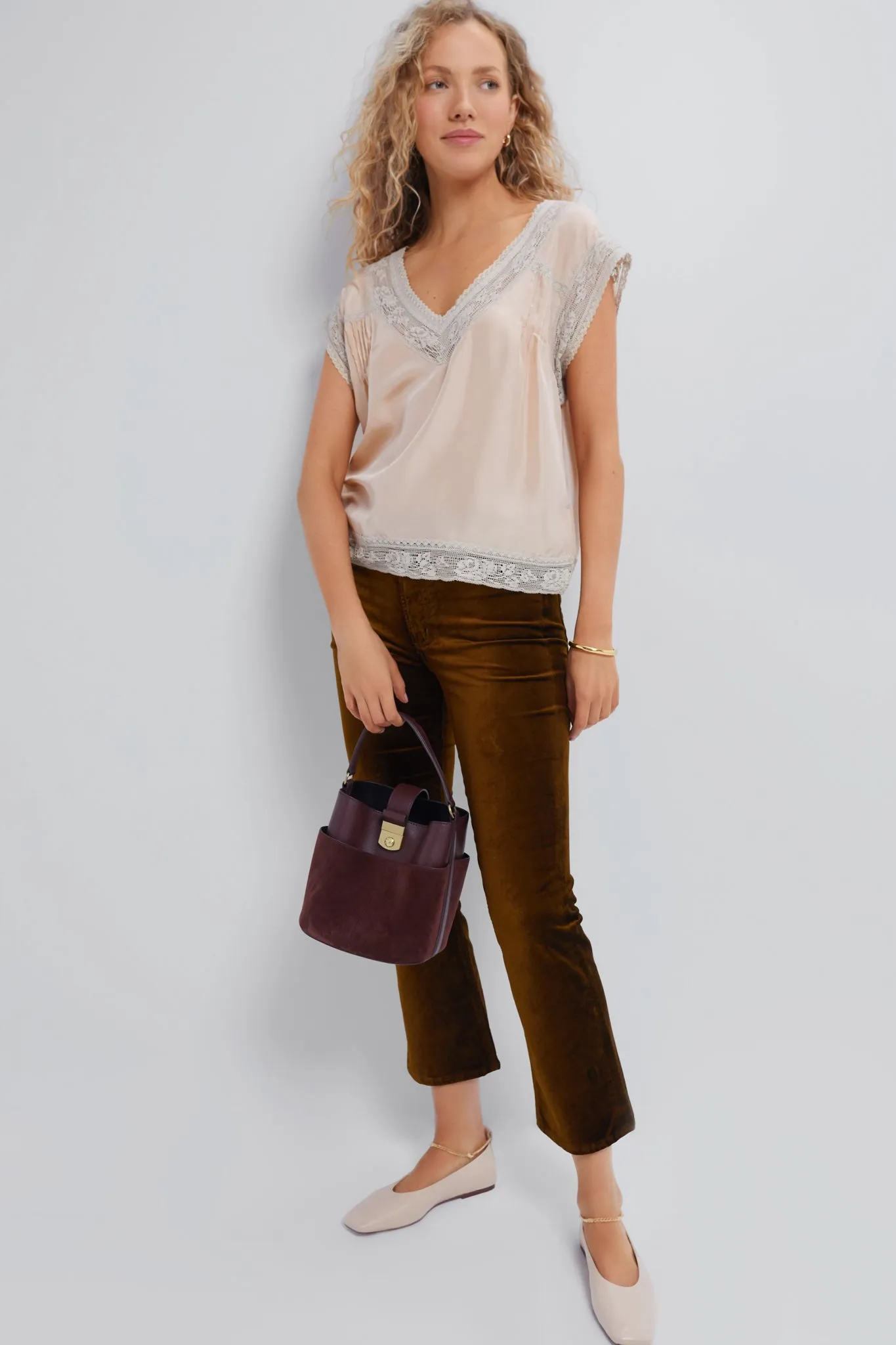 Golden Velvet Isola Cropped Trouser