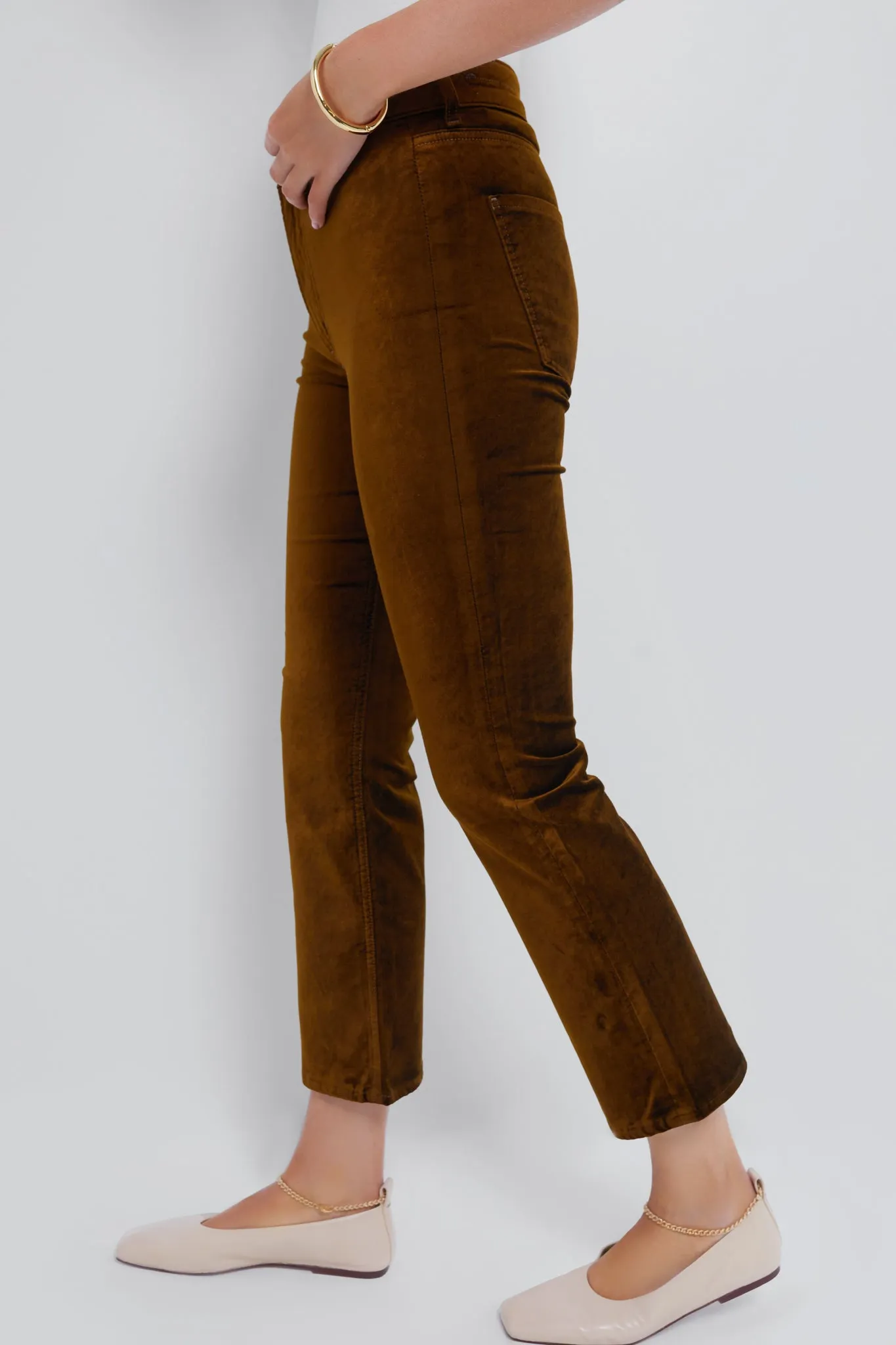 Golden Velvet Isola Cropped Trouser