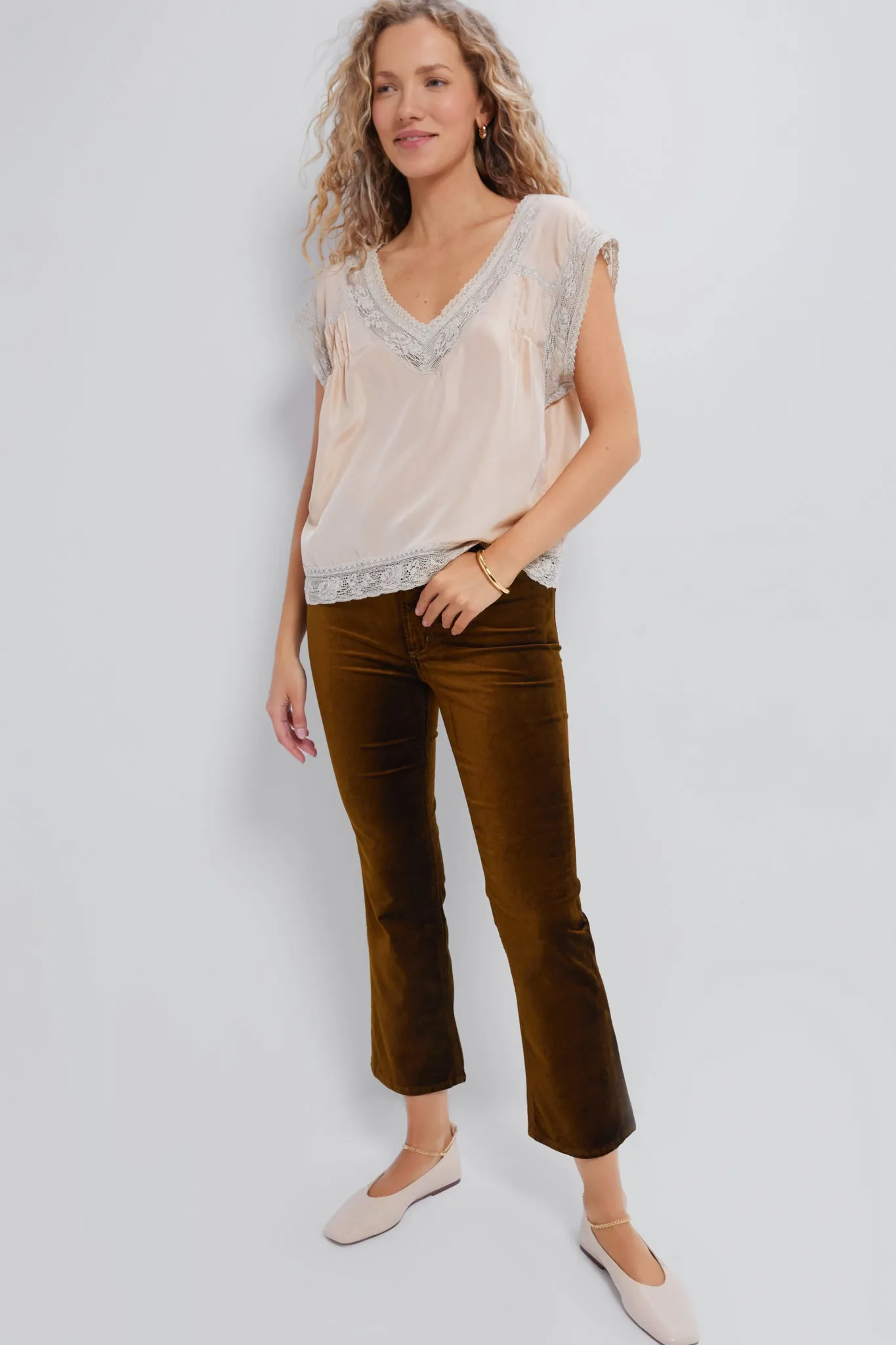 Golden Velvet Isola Cropped Trouser