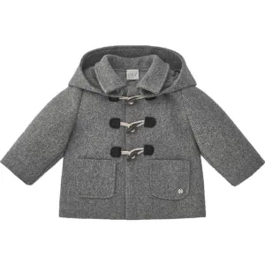 Gray Hooded Toggle Coat