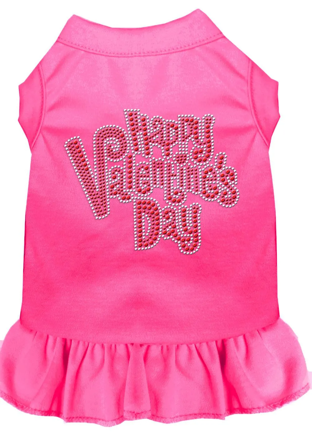 Happy Valentines Day Rhinestone Dress Bright Pink Sm (10)