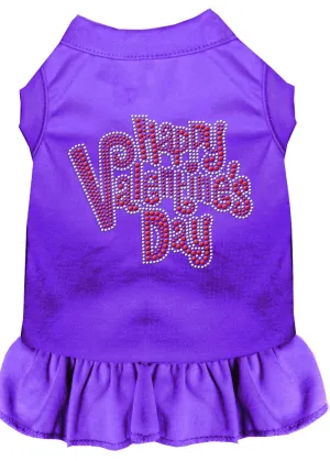 Happy Valentines Day Rhinestone Dress Purple Xs (8)