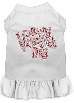 Happy Valentines Day Rhinestone Dress White 4x (22)