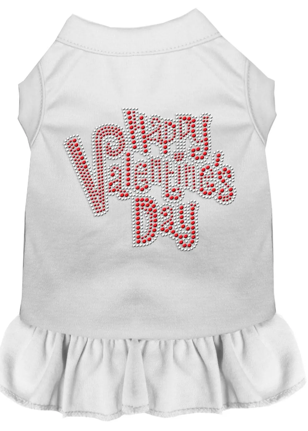 Happy Valentines Day Rhinestone Dress White Lg (14)