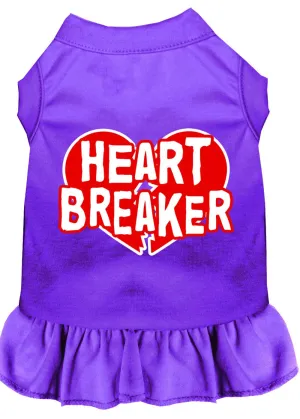 Heart Breaker Screen Print Dress Purple Xxxl (20)