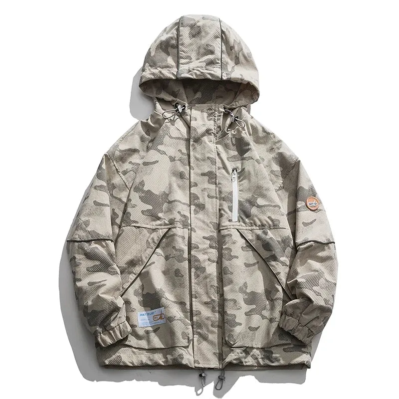 High Quality Streetwear Hooded Cargo Jacket - Military Tactical Camouflage Coat