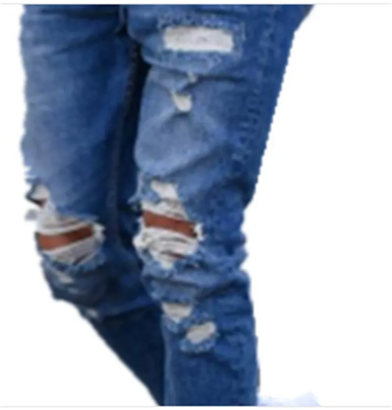 Hole men's jeans - Trendy Fashionable Cotton Denim Wear