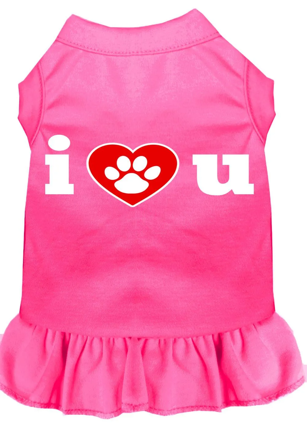 I Heart You Screen Print Dress Bright Pink Xs (8)