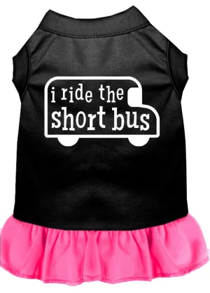 I Ride The Short Bus Screen Print Dress Black With Bright Pink Xxxl (20)