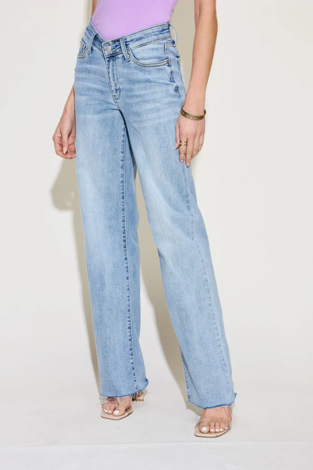 Judy Blue Full Size V Front Waistband Straight Jeans