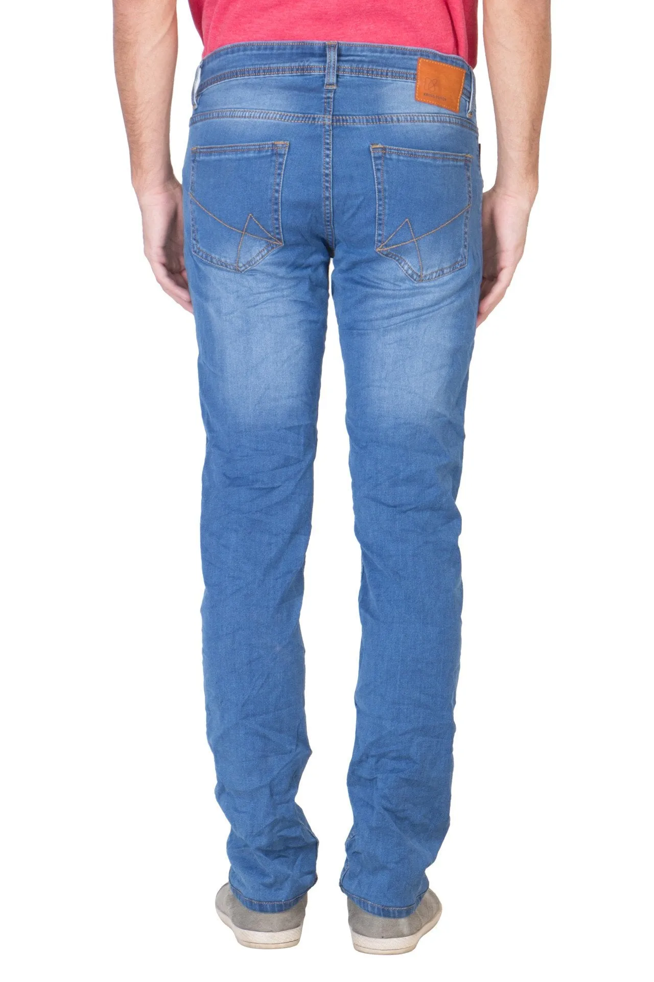 KROSSSTITCH Men's Slim Fit Denim Blue Jeans