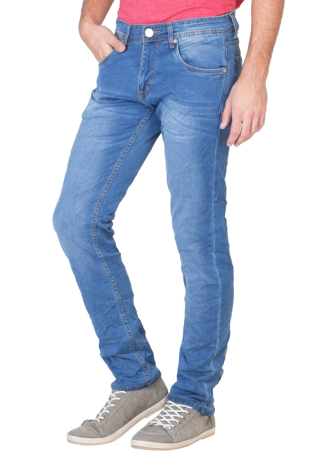 KROSSSTITCH Men's Slim Fit Denim Blue Jeans