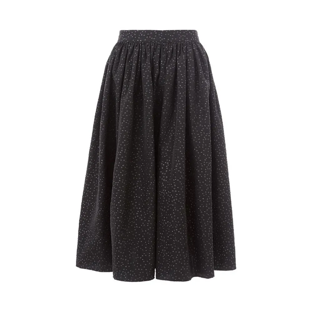 Lardini Elegant Black Polyethylene Midi Skirt