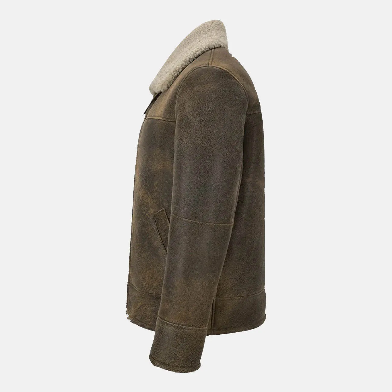 Men's Vintage Brown Fashion Shearling Jacket